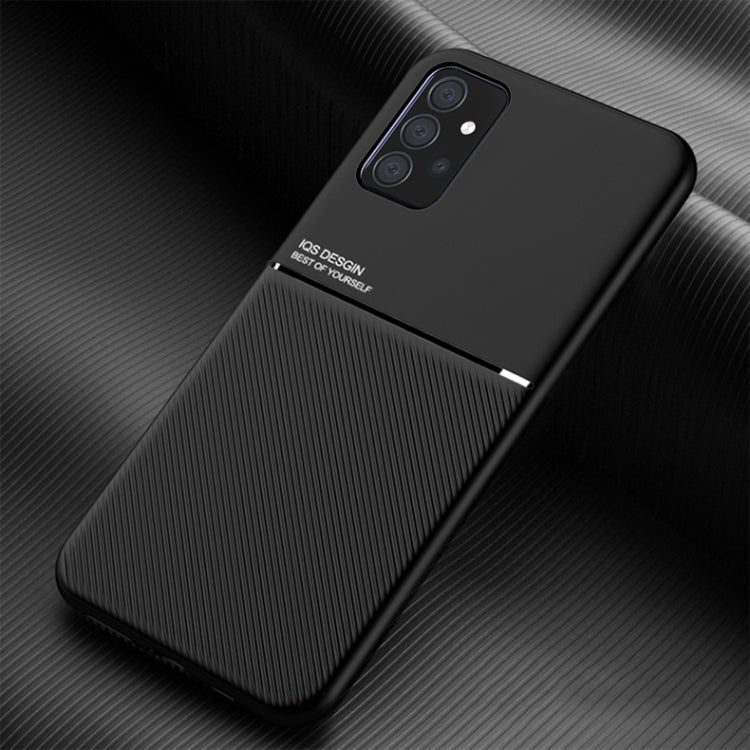 For Samsung Galaxy A52 4G / 5G Classic Tilt Strip Grain Magnetic Shockproof PC + TPU Case