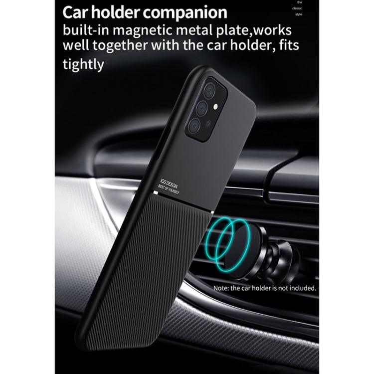 For Samsung Galaxy A52 4G / 5G Classic Tilt Strip Grain Magnetic Shockproof PC + TPU Case