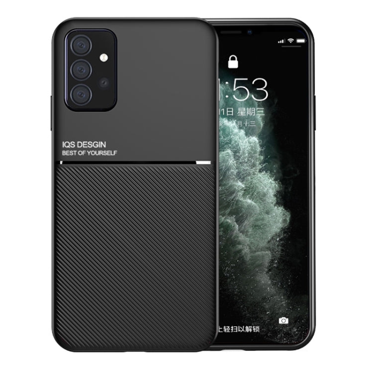 For Samsung Galaxy A52 4G / 5G Classic Tilt Strip Grain Magnetic Shockproof PC + TPU Case