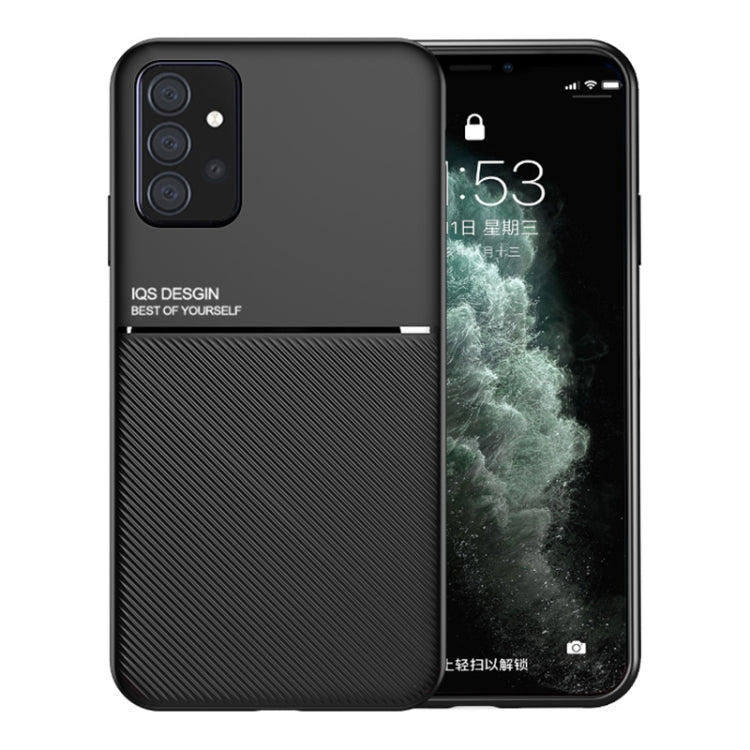 For Samsung Galaxy A72 4G / 5G Classic Tilt Strip Grain Magnetic Shockproof PC + TPU Case