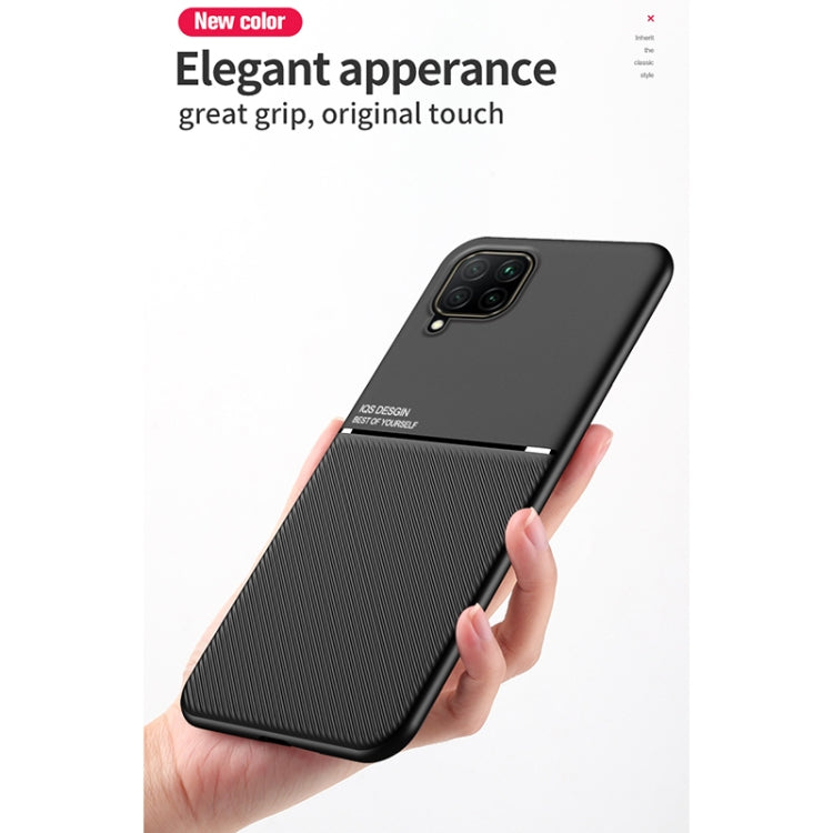 For Samsung Galaxy F62 Classic Tilt Strip Grain Magnetic Shockproof PC + TPU Case