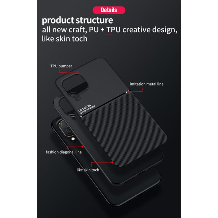 For Samsung Galaxy F62 Classic Tilt Strip Grain Magnetic Shockproof PC + TPU Case