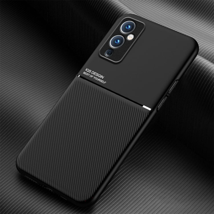 For OnePlus 9 Classic Tilt Strip Grain Magnetic Shockproof PC + TPU Case