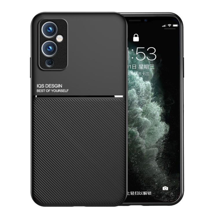 For OnePlus 9 Classic Tilt Strip Grain Magnetic Shockproof PC + TPU Case