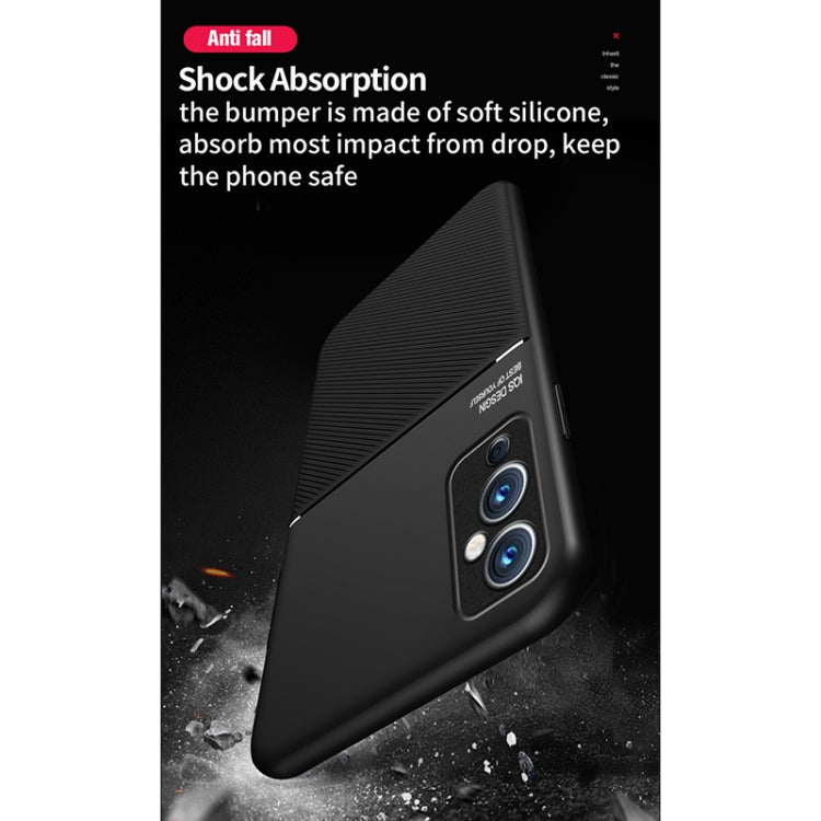 For OnePlus 9 Classic Tilt Strip Grain Magnetic Shockproof PC + TPU Case