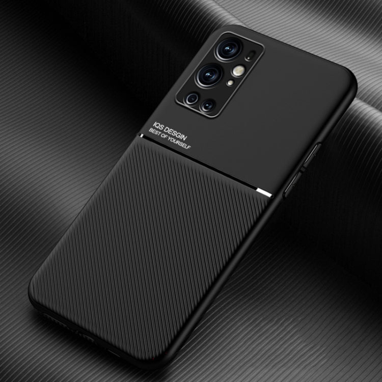 For OnePlus 9 Pro Classic Tilt Strip Grain Magnetic Shockproof PC + TPU Case