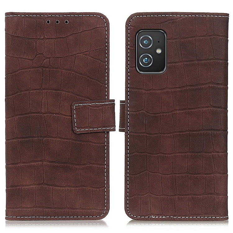 For Asus Zenfone 8 Magnetic Crocodile Texture Horizontal Flip Leather Case with Holder & Card Slots & Wallet