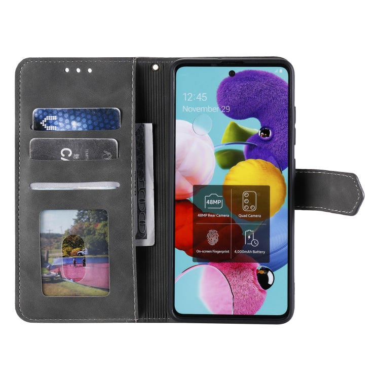 For Samsung Galaxy A02s Stitching Calf Texture Horizontal Flip Leather Case with Holder & Card Slots & Wallet