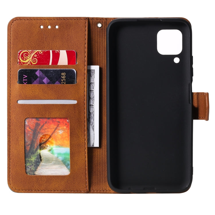 For Samsung Galaxy A12 Stitching Calf Texture Horizontal Flip Leather Case with Holder & Card Slots & Wallet