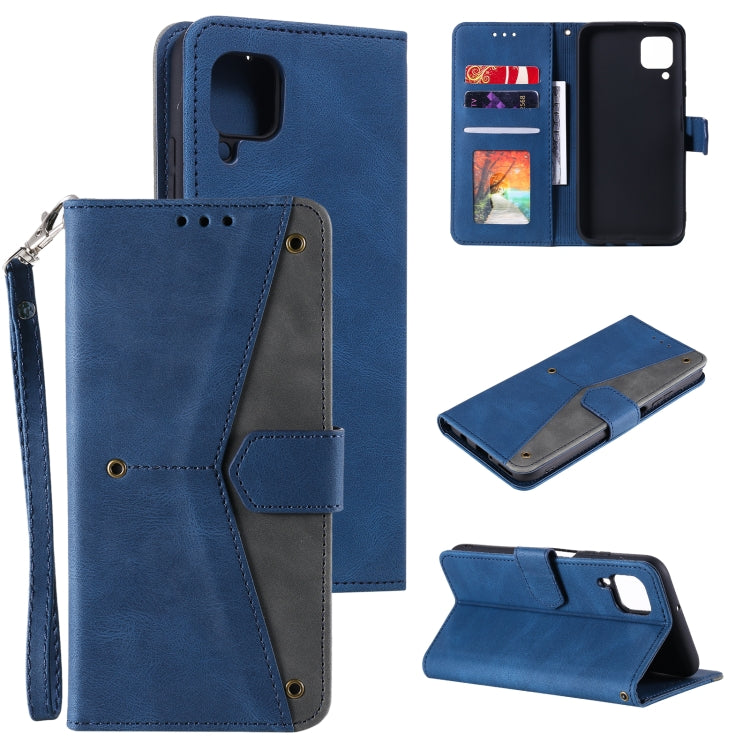 For Samsung Galaxy A12 Stitching Calf Texture Horizontal Flip Leather Case with Holder & Card Slots & Wallet