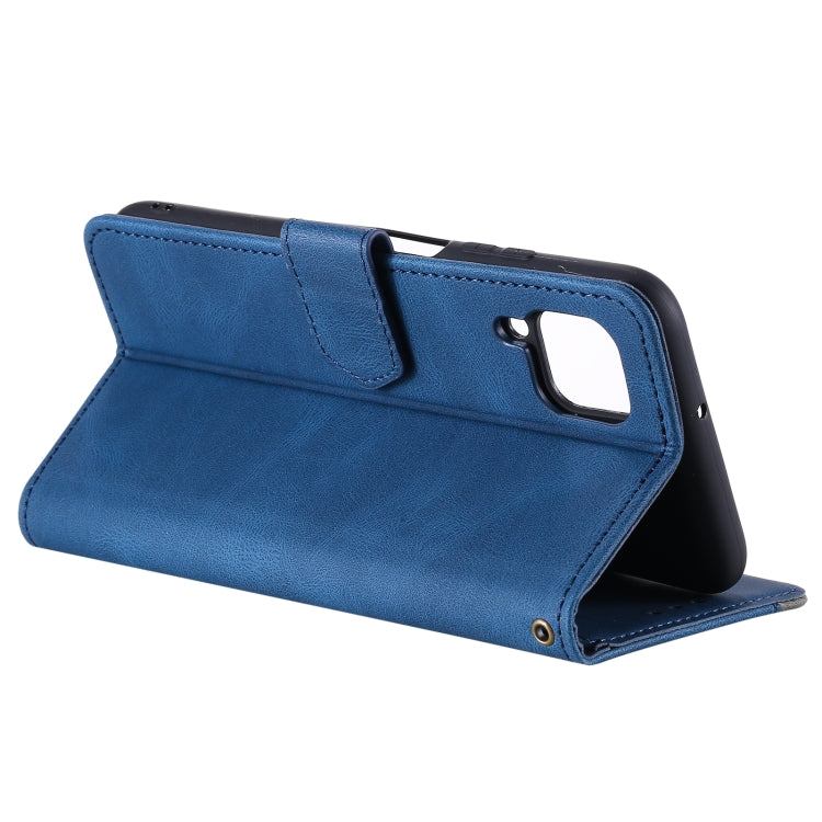 For Samsung Galaxy A12 Stitching Calf Texture Horizontal Flip Leather Case with Holder & Card Slots & Wallet