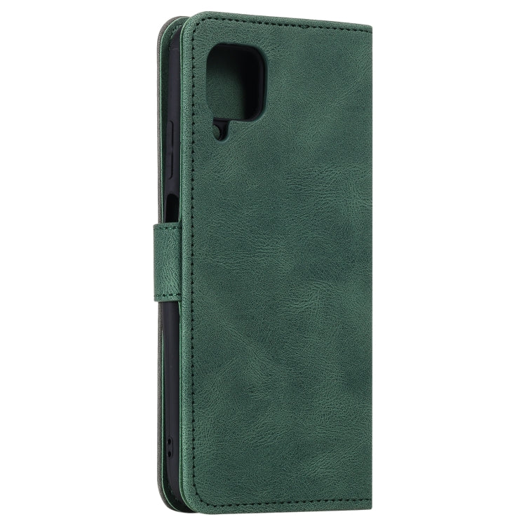For Samsung Galaxy A12 Stitching Calf Texture Horizontal Flip Leather Case with Holder & Card Slots & Wallet