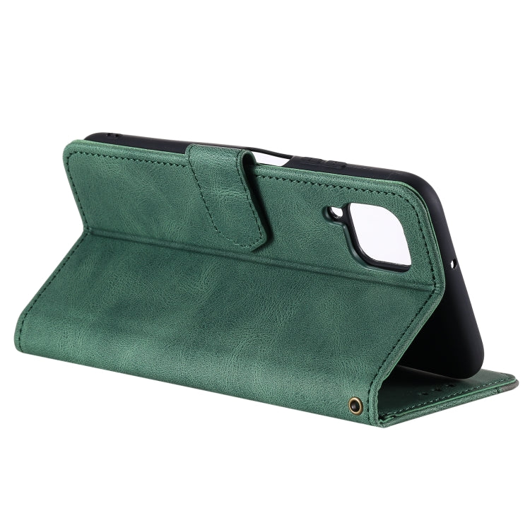 For Samsung Galaxy A12 Stitching Calf Texture Horizontal Flip Leather Case with Holder & Card Slots & Wallet