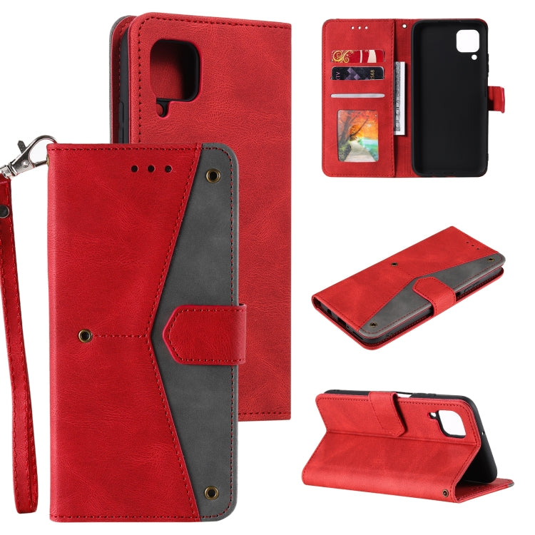 For Samsung Galaxy A12 Stitching Calf Texture Horizontal Flip Leather Case with Holder & Card Slots & Wallet