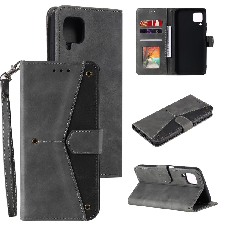 For Samsung Galaxy A12 Stitching Calf Texture Horizontal Flip Leather Case with Holder & Card Slots & Wallet