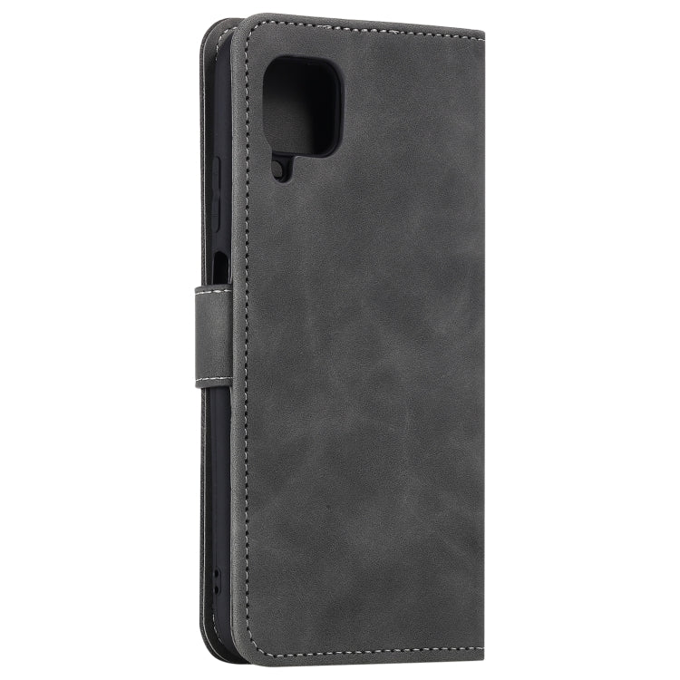 For Samsung Galaxy A12 Stitching Calf Texture Horizontal Flip Leather Case with Holder & Card Slots & Wallet