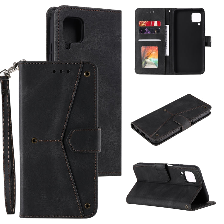 For Samsung Galaxy A12 Stitching Calf Texture Horizontal Flip Leather Case with Holder & Card Slots & Wallet