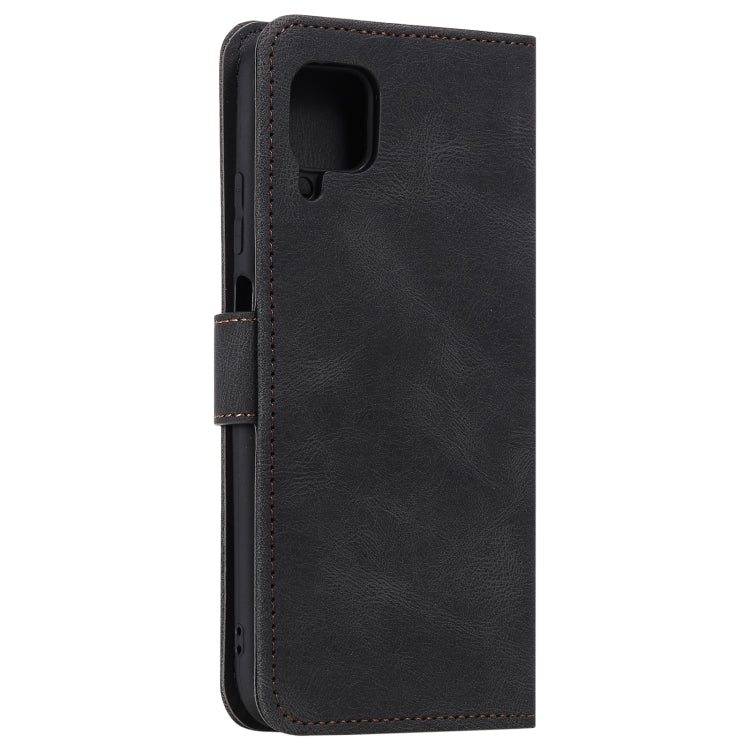 For Samsung Galaxy A12 Stitching Calf Texture Horizontal Flip Leather Case with Holder & Card Slots & Wallet