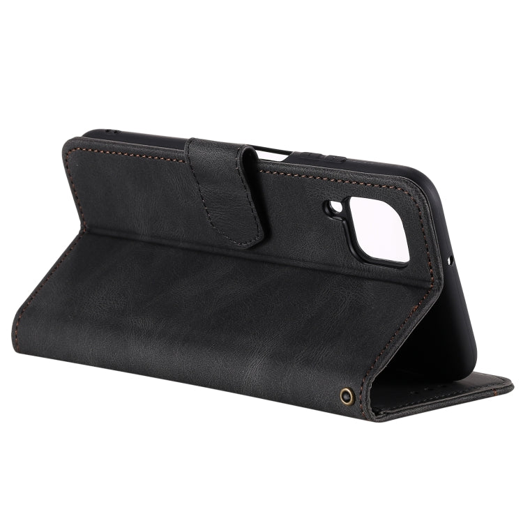 For Samsung Galaxy A12 Stitching Calf Texture Horizontal Flip Leather Case with Holder & Card Slots & Wallet