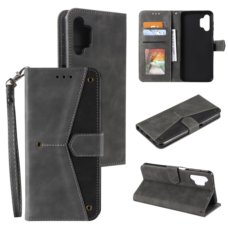For Samsung Galaxy A32 4G Stitching Calf Texture Horizontal Flip Leather Case with Holder & Card Slots & Wallet