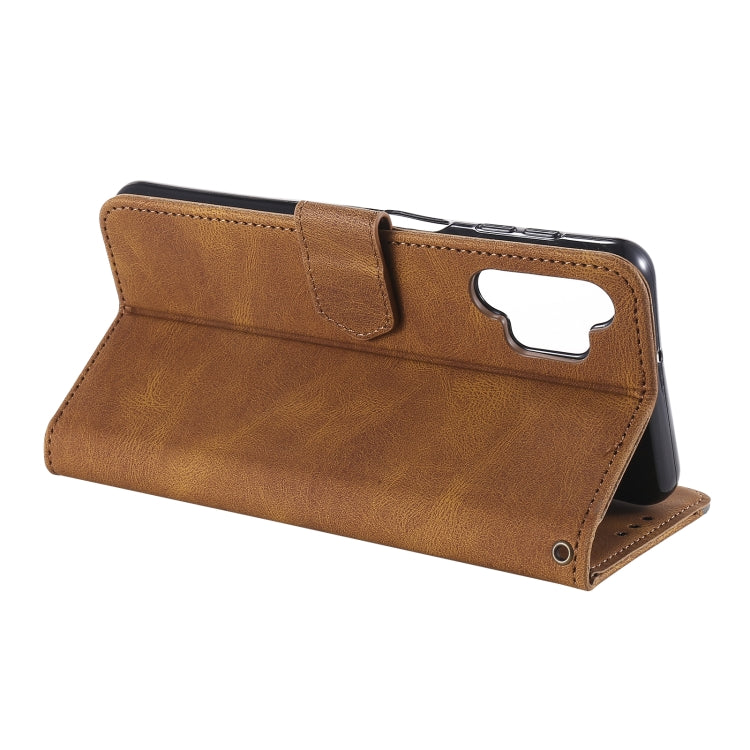 For Samsung Galaxy A32 5G Stitching Calf Texture Horizontal Flip Leather Case with Holder & Card Slots & Wallet
