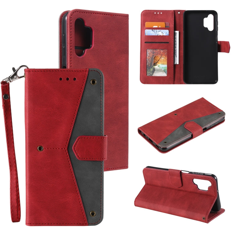 For Samsung Galaxy A32 5G Stitching Calf Texture Horizontal Flip Leather Case with Holder & Card Slots & Wallet