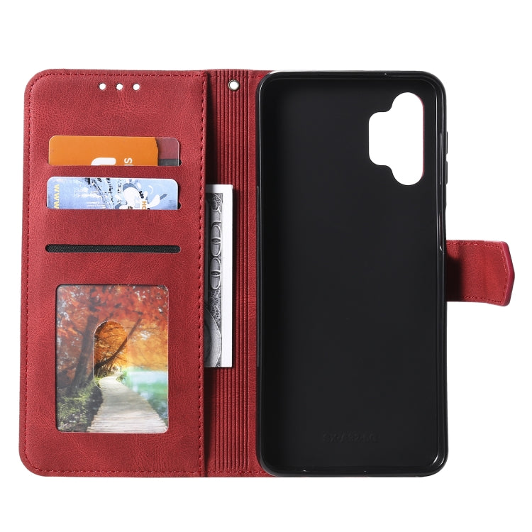For Samsung Galaxy A32 5G Stitching Calf Texture Horizontal Flip Leather Case with Holder & Card Slots & Wallet