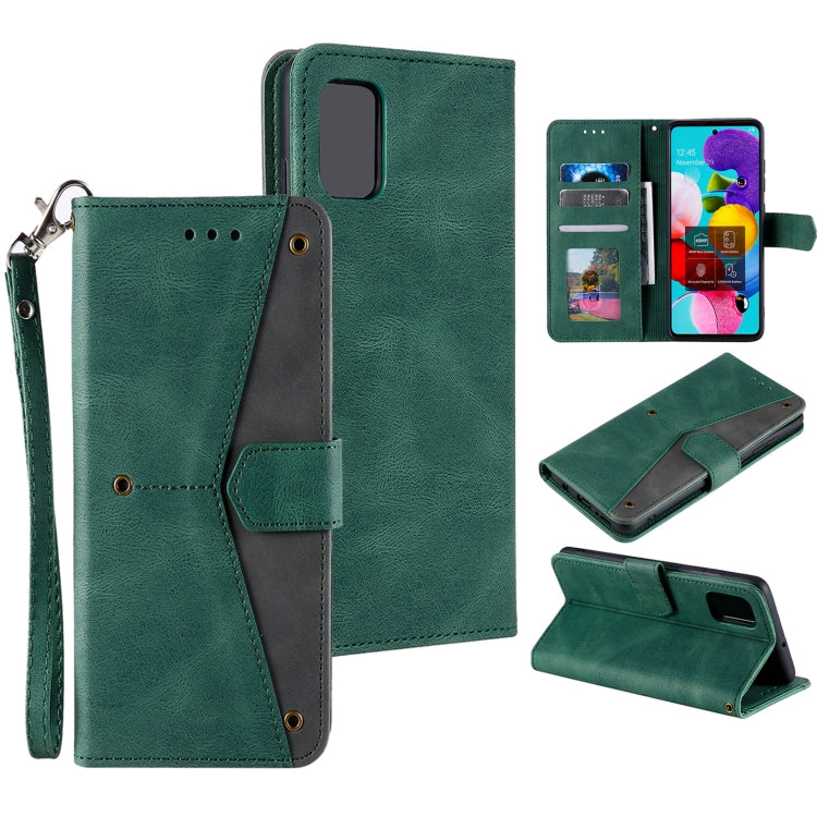 For Samsung Galaxy A52 Stitching Calf Texture Horizontal Flip Leather Case with Holder & Card Slots & Wallet