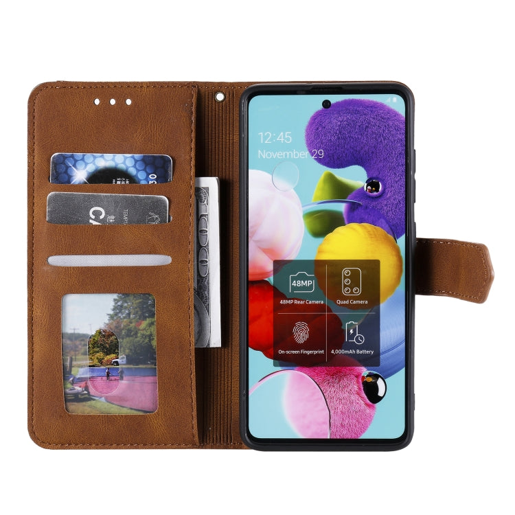 For Samsung Galaxy A72 Stitching Calf Texture Horizontal Flip Leather Case with Holder & Card Slots & Wallet