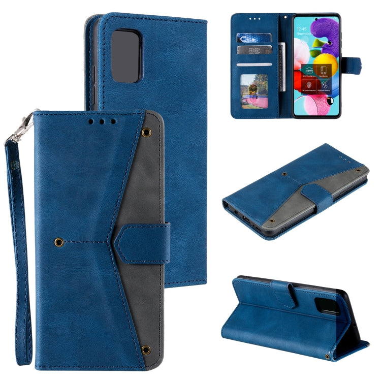 For Samsung Galaxy A72 Stitching Calf Texture Horizontal Flip Leather Case with Holder & Card Slots & Wallet