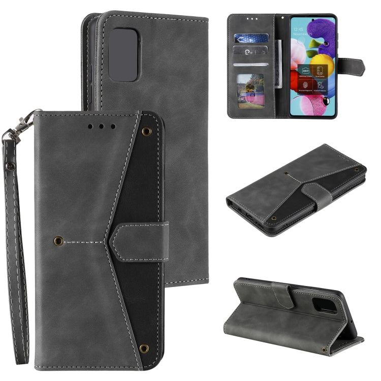 For Samsung Galaxy A72 Stitching Calf Texture Horizontal Flip Leather Case with Holder & Card Slots & Wallet