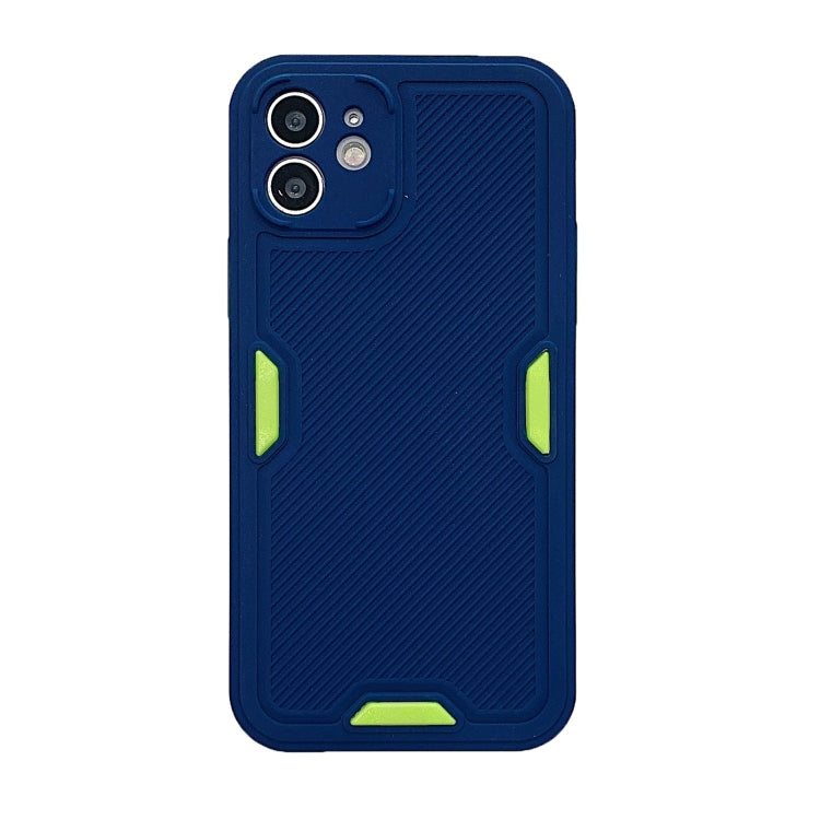 For iPhone 12 mini Contrast-Color Straight Edge Matte TPU Shockproof Case with Sound Converting Hole