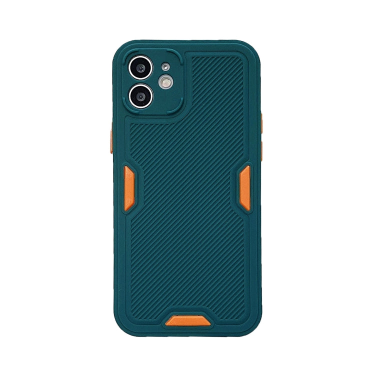 For iPhone 11 Contrast-Color Straight Edge Matte TPU Shockproof Case with Sound Converting Hole
