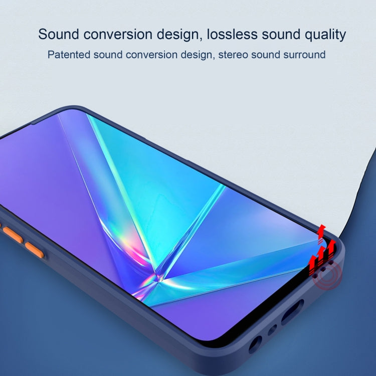 For iPhone 11 Contrast-Color Straight Edge Matte TPU Shockproof Case with Sound Converting Hole