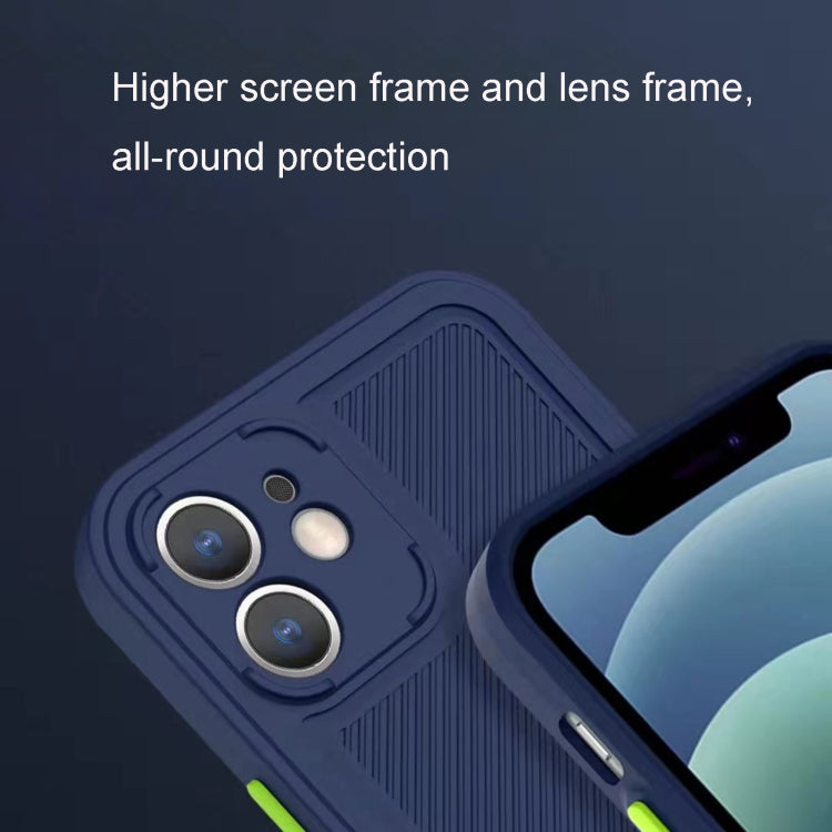 For iPhone 11 Contrast-Color Straight Edge Matte TPU Shockproof Case with Sound Converting Hole