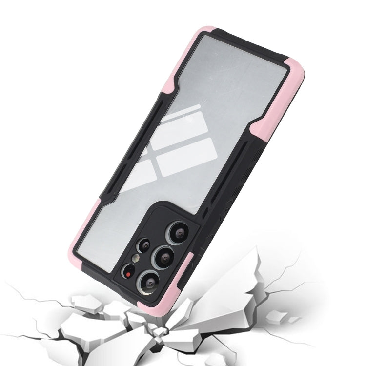For Samsung Galaxy S21 Ultra 5G TPU + PC + Acrylic 3 in 1 Shockproof Protective Case