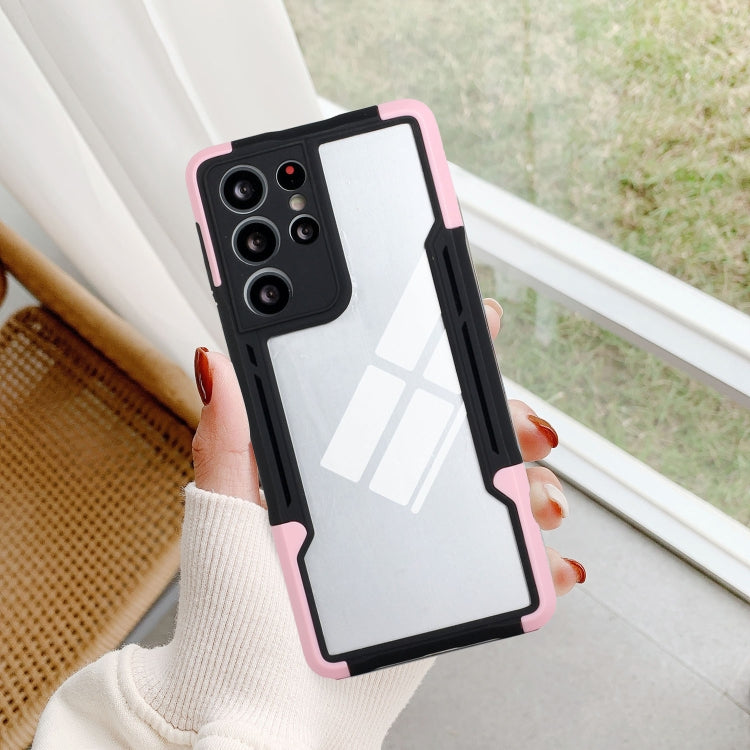 For Samsung Galaxy S21 Ultra 5G TPU + PC + Acrylic 3 in 1 Shockproof Protective Case