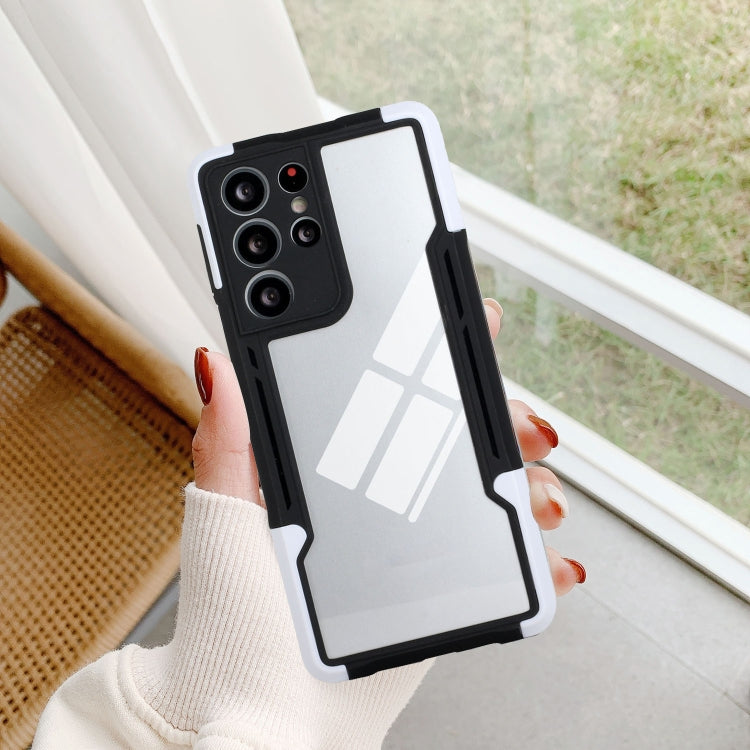 For Samsung Galaxy S21 Ultra 5G TPU + PC + Acrylic 3 in 1 Shockproof Protective Case