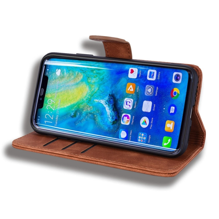 For Huawei Mate 20 Pro Calf Pattern Diamond Mandala Double Folding Design Embossed Leather Case with Wallet & Holder & Card Slots