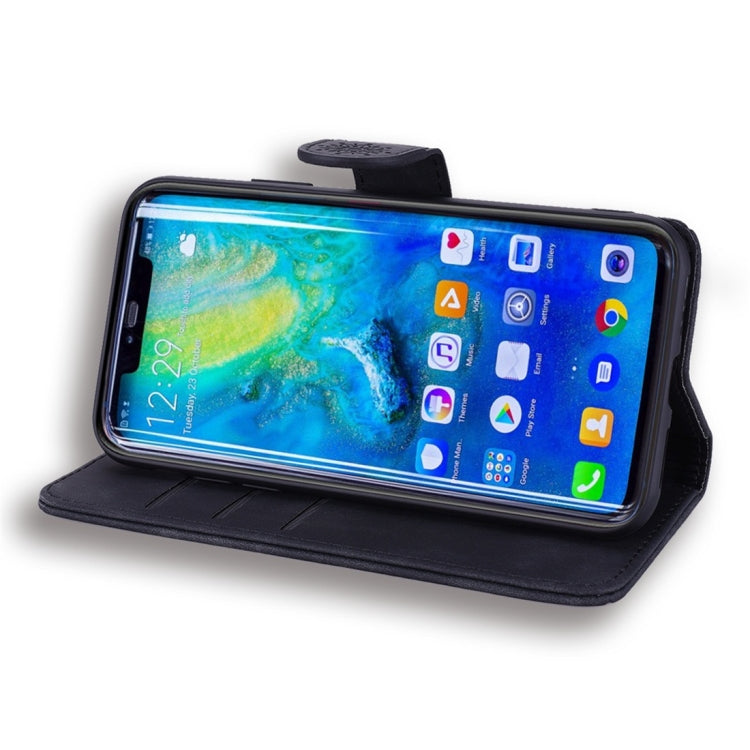 For Huawei Mate 20 Pro Calf Pattern Diamond Mandala Double Folding Design Embossed Leather Case with Wallet & Holder & Card Slots