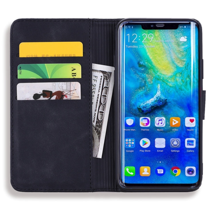 For Huawei Mate 20 Pro Calf Pattern Diamond Mandala Double Folding Design Embossed Leather Case with Wallet & Holder & Card Slots