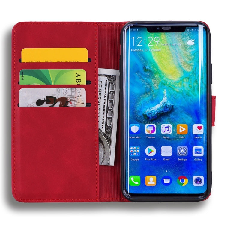 For Huawei Mate 20 Pro Calf Pattern Diamond Mandala Double Folding Design Embossed Leather Case with Wallet & Holder & Card Slots