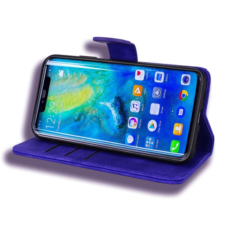 For Huawei Mate 20 Pro Calf Pattern Diamond Mandala Double Folding Design Embossed Leather Case with Wallet & Holder & Card Slots