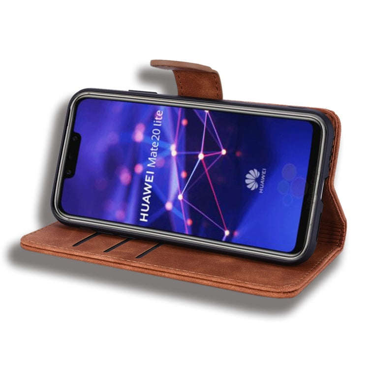 For Huawei Mate 20 Lite / Maimang 7 Calf Pattern Diamond Mandala Double Folding Design Embossed Leather Case with Wallet & Holder & Card Slots