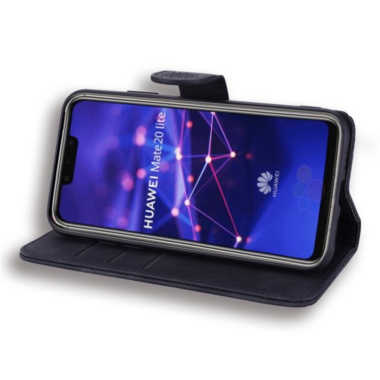 For Huawei Mate 20 Lite / Maimang 7 Calf Pattern Diamond Mandala Double Folding Design Embossed Leather Case with Wallet & Holder & Card Slots