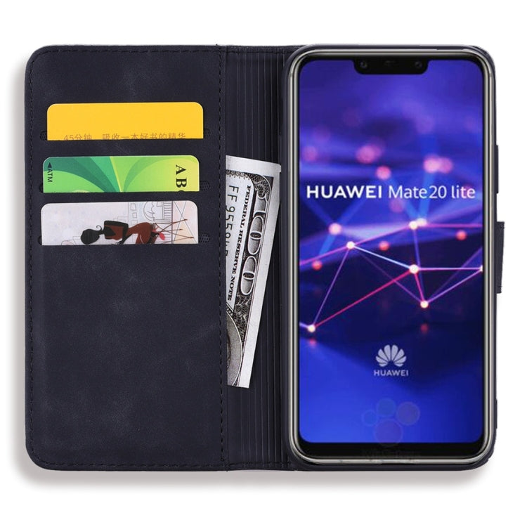 For Huawei Mate 20 Lite / Maimang 7 Calf Pattern Diamond Mandala Double Folding Design Embossed Leather Case with Wallet & Holder & Card Slots