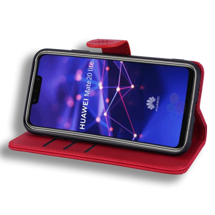 For Huawei Mate 20 Lite / Maimang 7 Calf Pattern Diamond Mandala Double Folding Design Embossed Leather Case with Wallet & Holder & Card Slots