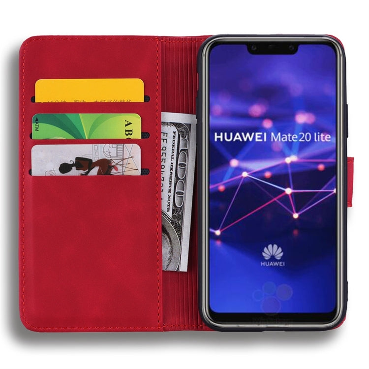 For Huawei Mate 20 Lite / Maimang 7 Calf Pattern Diamond Mandala Double Folding Design Embossed Leather Case with Wallet & Holder & Card Slots