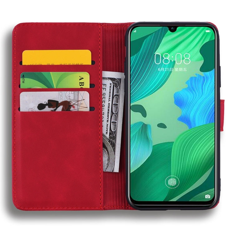 For Huawei nova 5 Calf Pattern Diamond Mandala Double Folding Design Embossed Leather Case with Wallet & Holder & Card Slots