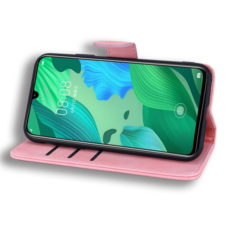 For Huawei nova 5 Calf Pattern Diamond Mandala Double Folding Design Embossed Leather Case with Wallet & Holder & Card Slots